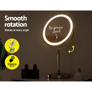 Embellir Makeup Mirror LED Light | Round 360° Rotating Cosmetic Mirror with 10X Magnifying