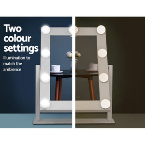 Embellir LED Standing Makeup Mirror - White - The Hippie House