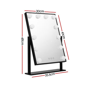 Embellir LED Standing Makeup Mirror - Black | Illuminated Beauty Mirror