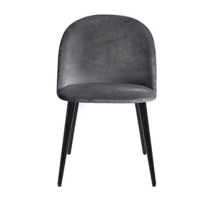 Dark Velvet Modern Dining Chairs - Set of 2