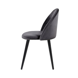 Dark Velvet Modern Dining Chairs - Set of 2