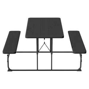 Gardeon 3 PCS Outdoor Dining Set | Picnic Patio Bench Set with Folding Table HDPE