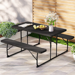 Gardeon 3 PCS Outdoor Dining Set | Picnic Patio Bench Set with Folding Table HDPE
