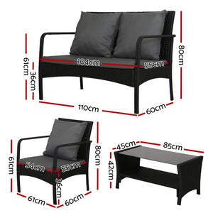 Outdoor Lounge, Table & Chairs Set