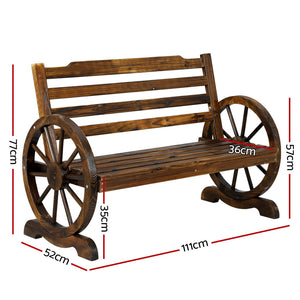 Wooden Wagon Chair Garden Bench Seat for Outdoors