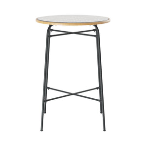 Gardeon Outdoor Bar Table Wicker Dining | Steel Patio Bistro Glass Table for Balcony