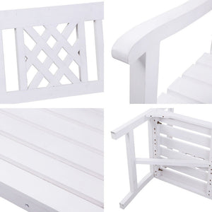 White Timber Wooden Garden Bench Seat
