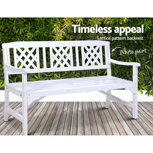 White Timber Wooden Garden Bench Seat