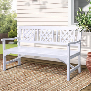 White Timber Wooden Garden Bench Seat