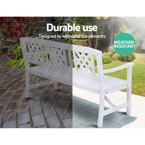 White Timber Wooden Garden Bench Seat
