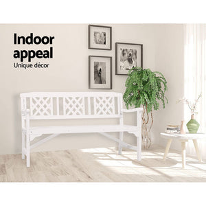 White Timber Wooden Garden Bench Seat