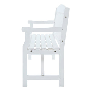 White Wooden Garden Bench / Garden Chair - 3 Seater