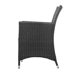 New 3 Piece Black Outdoor Chair And Table Set