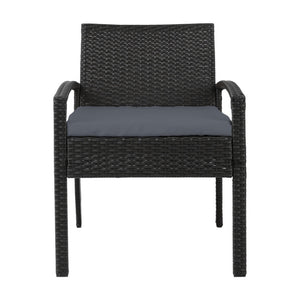 Outdoor Black Bistro Wicker Chair