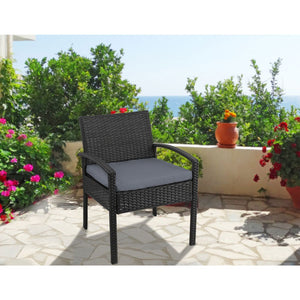 Outdoor Black Bistro Wicker Chair