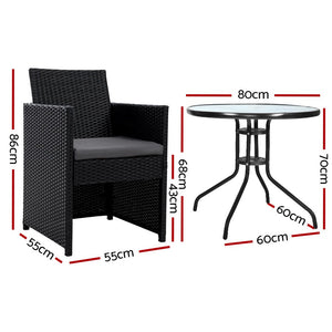 3PCS Patio Sofa Dining Set