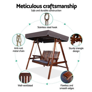 Wooden Swing Chair - 3 Seater