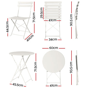 Gardeon Outdoor Setting Bistro Set | Folding Table and Chairs for Patio