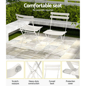 Gardeon Outdoor Setting Bistro Set | Folding Table and Chairs for Patio