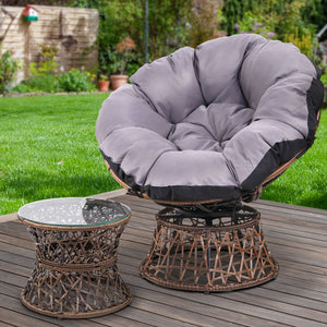 Outdoor Papasan Chairs With Mini Table