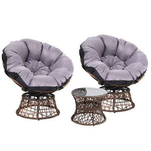 Outdoor Papasan Chairs With Coffee Table Included