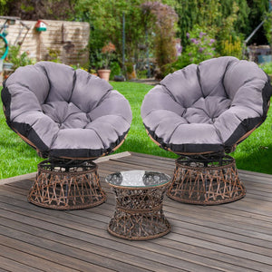 Outdoor Papasan Chairs With Coffee Table Included