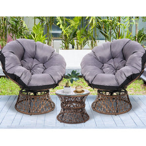 Outdoor Papasan Chairs With Coffee Table Included