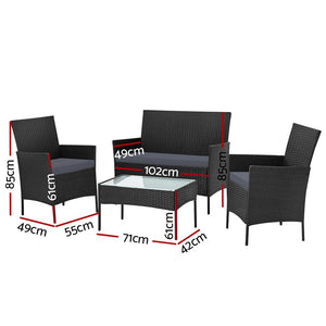 4-Piece Outdoor Coffee Sitting Set