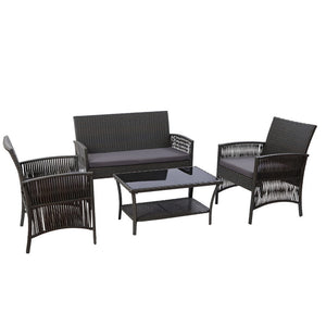 4pc Dark Grey Family Dining Set