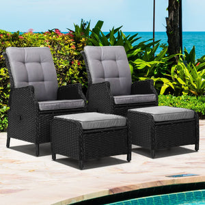 Resort Styled Recliner Chairs - Set of 2