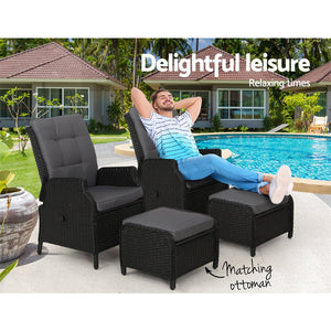 Resort Styled Recliner Chairs - Set of 2