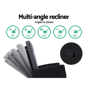 Resort Recliner Chair With Wicker Cushions