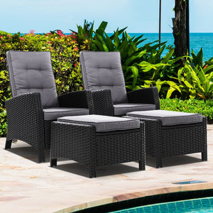 Set of 2 Sun lounge Recliner Chairs