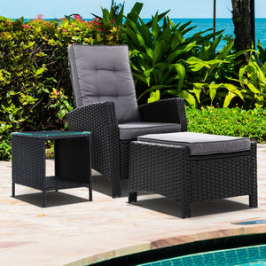 Outdoor Recliner Chair With Table