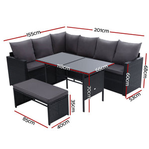 Outdoor Dining Setting With Sofa Set - 8 Seater