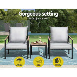 3-Piece Outdoor Furniture Lounge Bistro Set for Patio