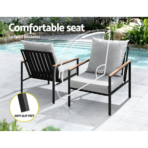 3-Piece Outdoor Furniture Lounge Bistro Set for Patio