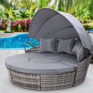 Outdoor Sofa Lounge / Day Bed With Shelter Roof