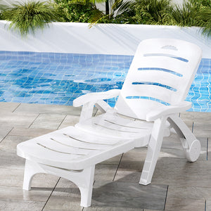 Gardeon Sun Lounger Folding Chaise Lounge Chair | Patio Outdoor Furniture with Wheels
