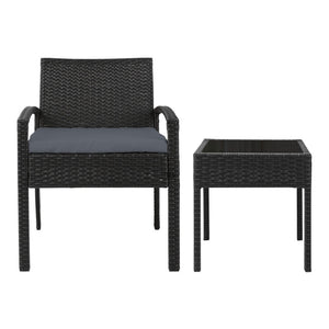 3-piece Outdoor Furniture Set - Black