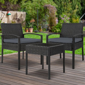 3-piece Outdoor Furniture Set - Black