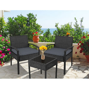 3-piece Outdoor Furniture Set - Black