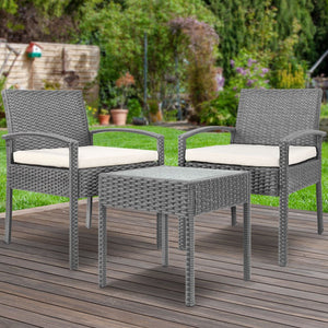Grey 3-piece Outdoor Furniture Set