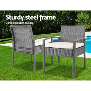 Grey 3-piece Outdoor Furniture Set