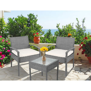 Grey 3-piece Outdoor Furniture Set