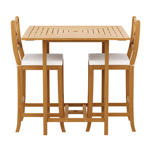 Gardeon 5pcs Outdoor Bar Table 4 Seater Stools Bistro Set | Patio Acacia Wood Bar Furniture