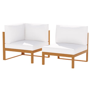 Gardeon 5 Pieces Outdoor Sofa Set | 4-Seater Acacia Wood Corner Lounge Setting