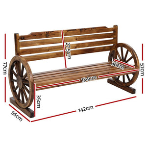 Wooden 3 Person Garden Bench
