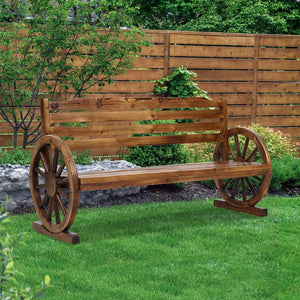 Wooden 3 Person Garden Bench
