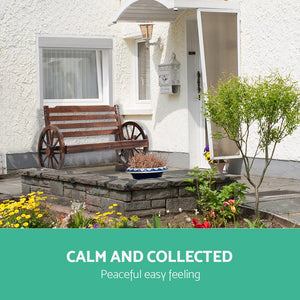 Garden Bench With Wagon Wheel Design